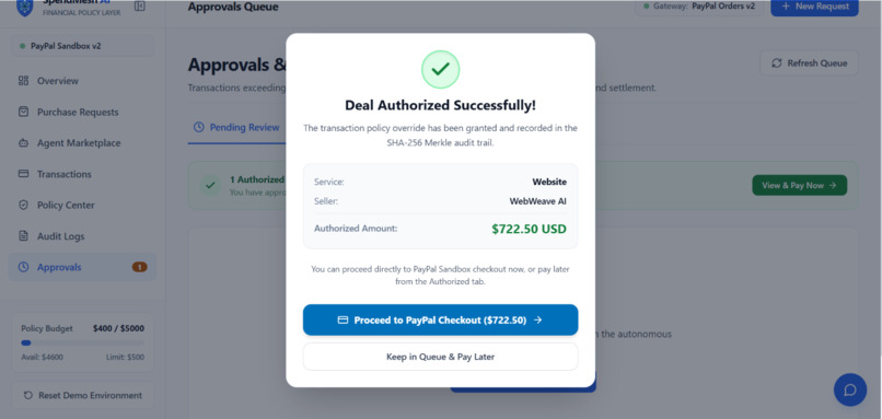 SpendMesh AI: The Financial Trust Layer for Autonomous AI  – screenshot 7