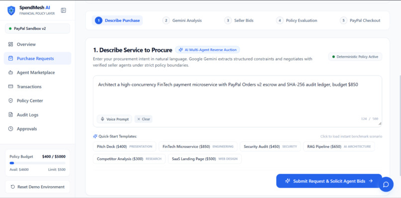 SpendMesh AI: The Financial Trust Layer for Autonomous AI  – screenshot 4