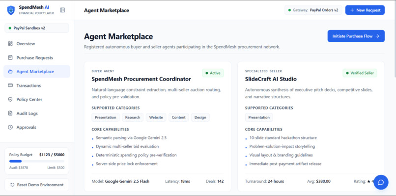 SpendMesh AI: The Financial Trust Layer for Autonomous AI  – screenshot 3