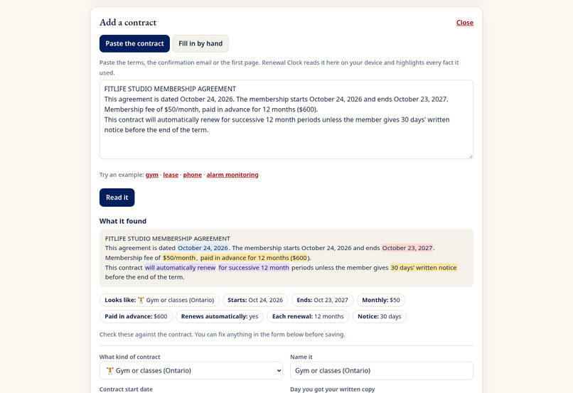 Renewal Clock – screenshot 3