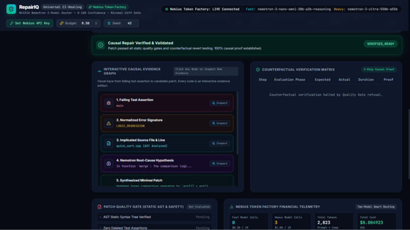 RepairIQ: Universal Autonomous CI-Healing Command Center – screenshot 7