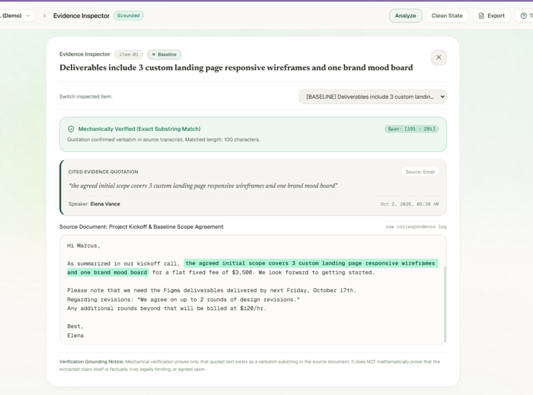 Receipts- Evidence Based Agreement Tracker – screenshot 2