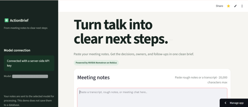 ActionBrief – screenshot 1