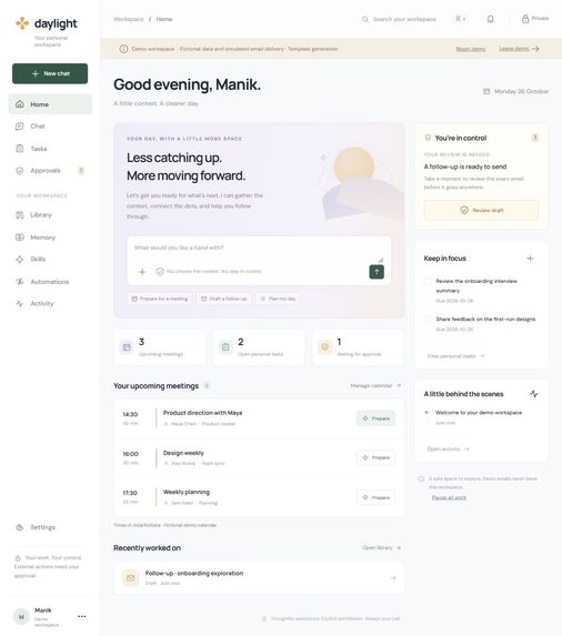 Daylight — Your Personal AI Work Assistant – screenshot 1