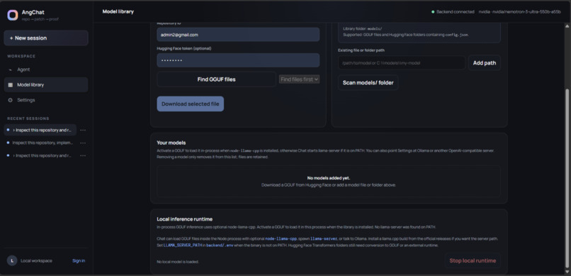 AngChat – screenshot 2
