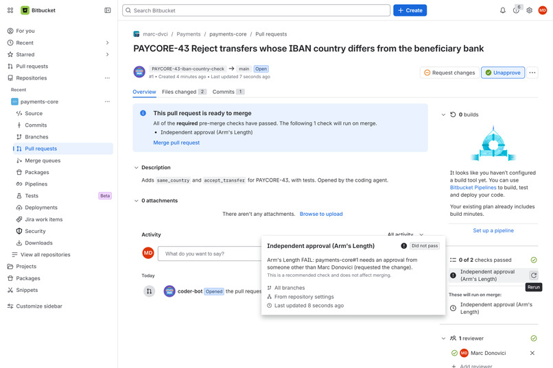 Arm's Length: independent approval for agent-written code – screenshot 11