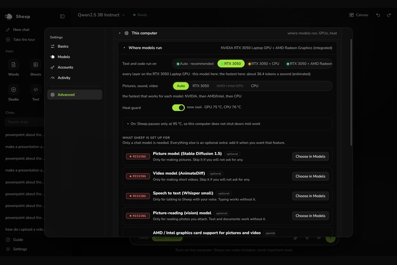 Sheep: Local AI Engine and Office Assistant – screenshot 9