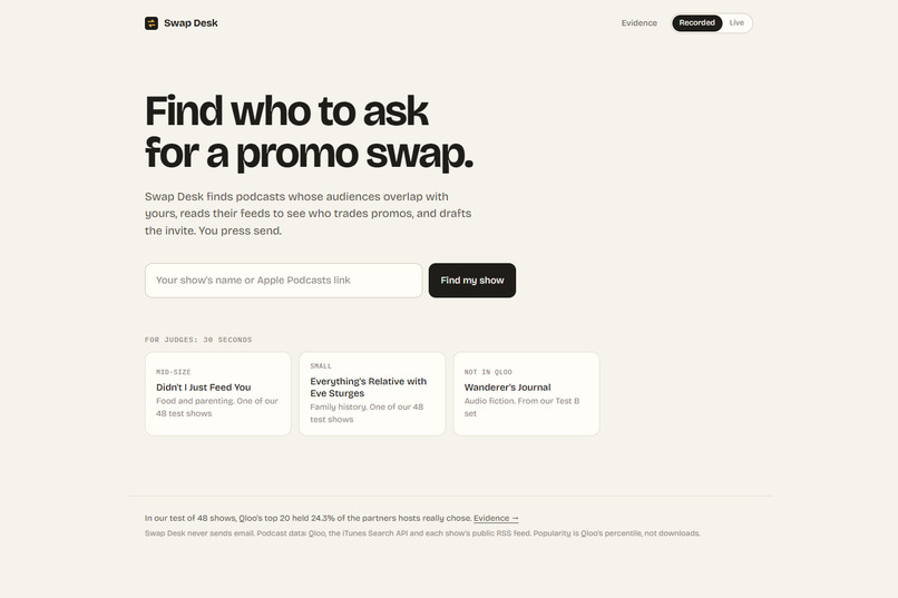 Swap Desk for podcasts – screenshot 1