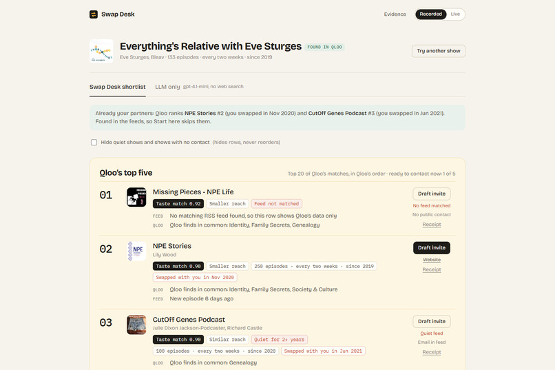 Swap Desk for podcasts – screenshot 2