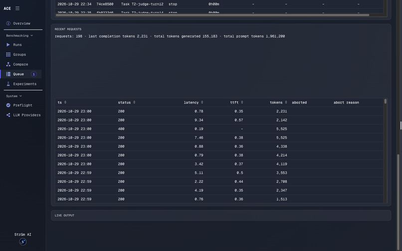 Agentic Coding Evaluation (ACE) – screenshot 2