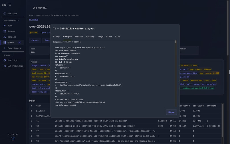 Agentic Coding Evaluation (ACE) – screenshot 7