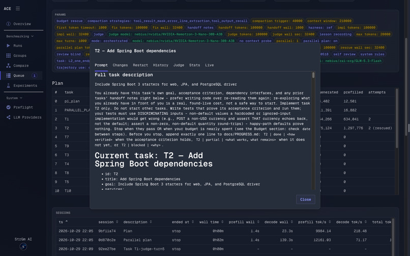 Agentic Coding Evaluation (ACE) – screenshot 15