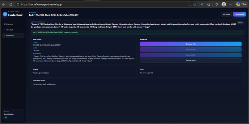 CodeFlow Agent — AI Coding Workflow Assistant – screenshot 3