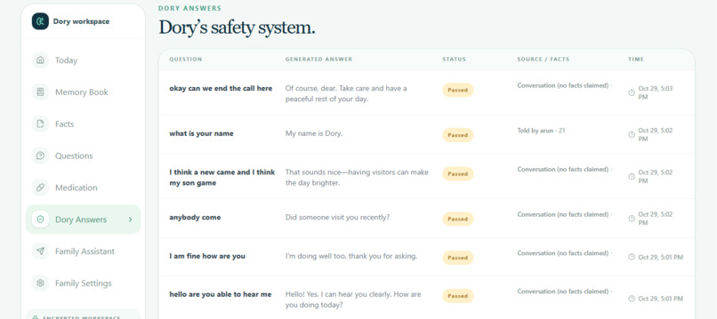 DORY: The AI memory assistant that cannot lie – screenshot 7