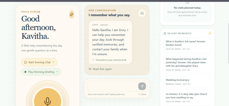 DORY: The AI memory assistant that cannot lie – screenshot 8