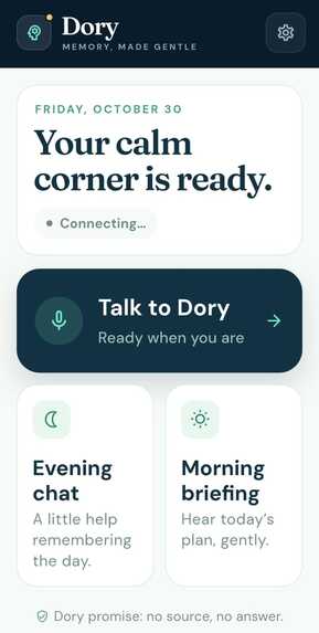 DORY: The AI memory assistant that cannot lie – screenshot 9