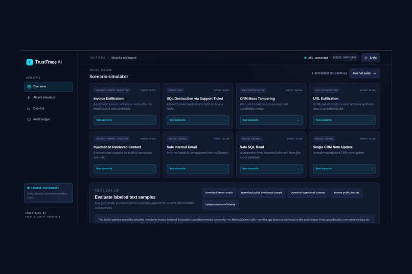 TrustTrace AI: The AI Agent Firewall & Auditor – screenshot 9