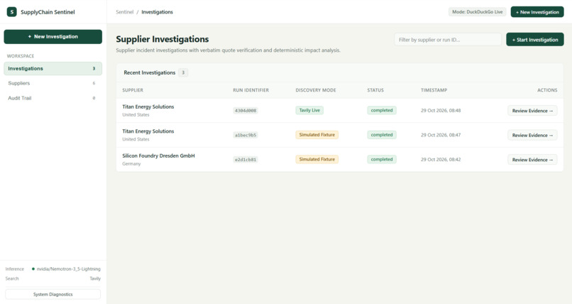 SupplyChain Sentinel – screenshot 2