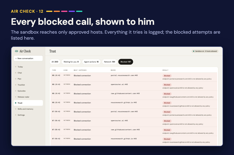 Air Check: a private AI agent producer for my radio show – screenshot 12