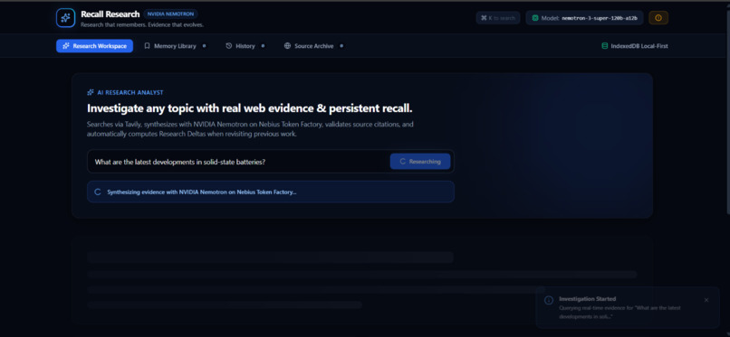 Recall Research – screenshot 2