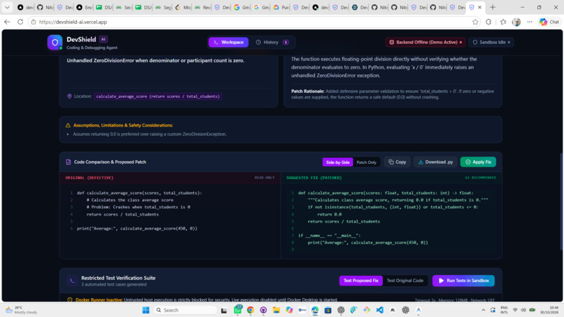 DevShield AI – screenshot 1
