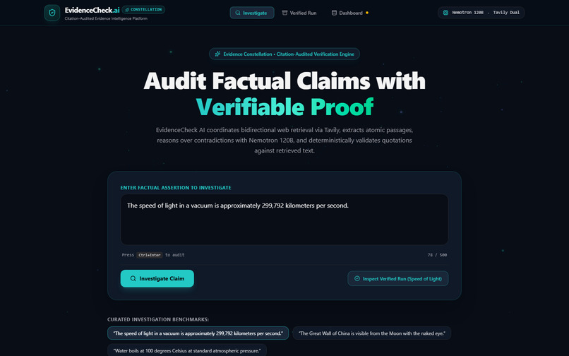 EvidenceCheck AI – screenshot 1