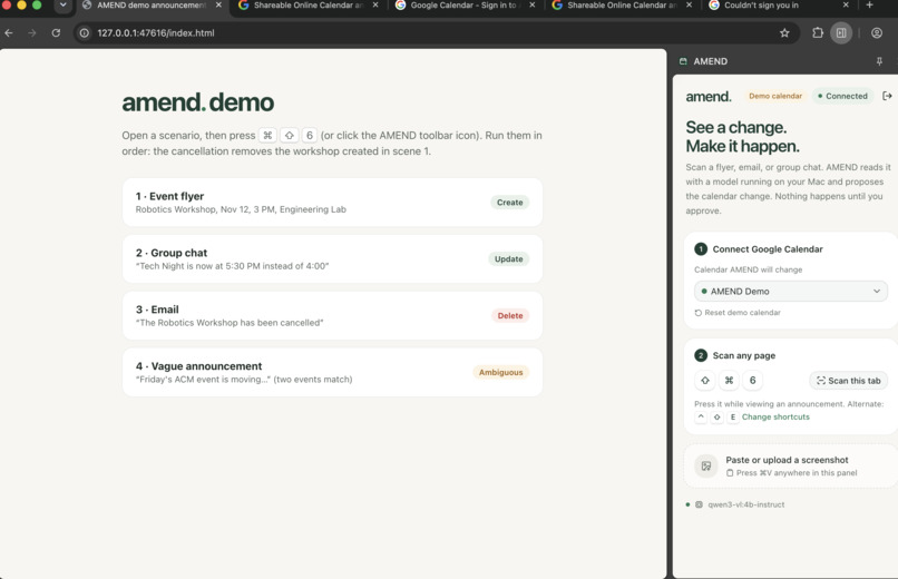 Amend – screenshot 1