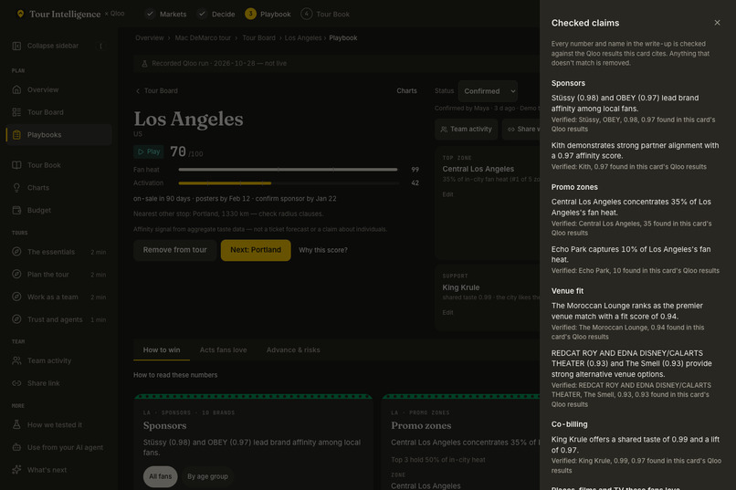 Tour Intelligence × Qloo – screenshot 6