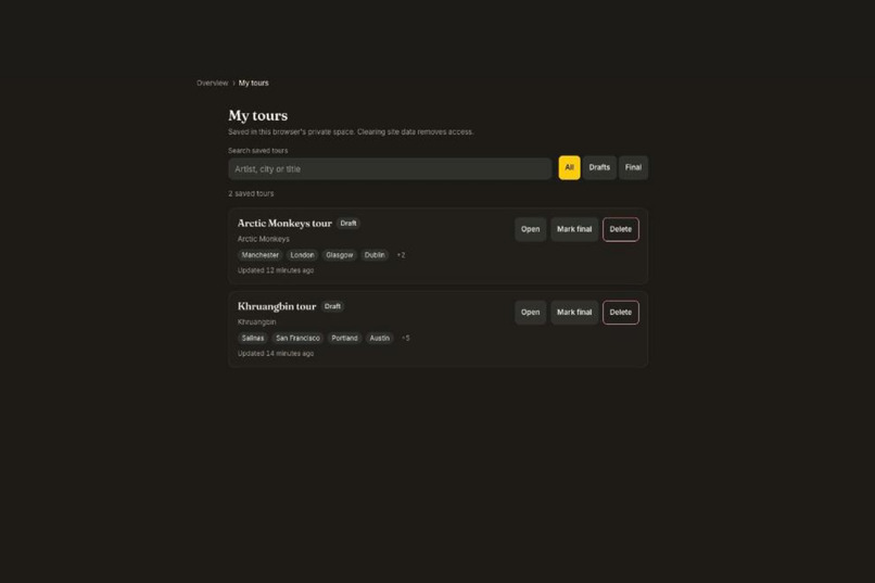 Tour Intelligence × Qloo – screenshot 13