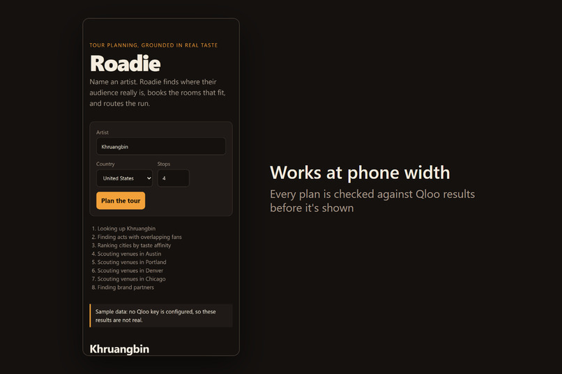 Roadie: an AI tour manager for indie musicians – screenshot 3