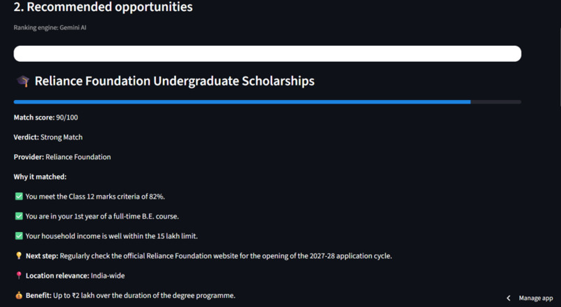 ScholarshipMatch AI – screenshot 2