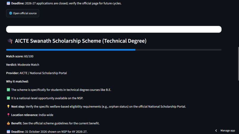 ScholarshipMatch AI – screenshot 3