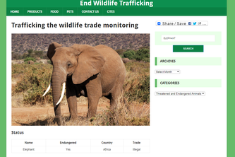 End Wildlife Trafficking website