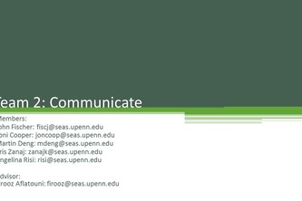 Team 2: Communicate