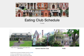 Eating Club Schedule