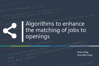 Algorithms to enhance the matching of jobs to openings