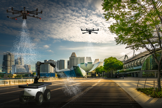 Autonomous Drone Disinfection for Covid-19 in Smart Cities
