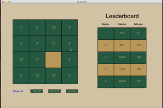 15-Cell Slide Puzzle