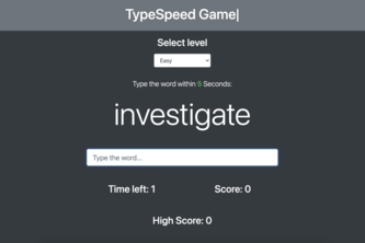 Type Speed Game
