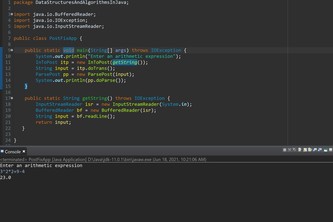 Single Digit Arithmetic Calculator(Infix to Postfix)