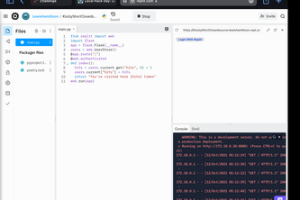 Flask project in repl.it