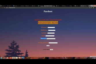 Website (register, login).