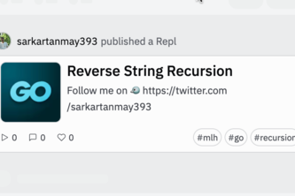 [Replit] Reversing String using Recursion