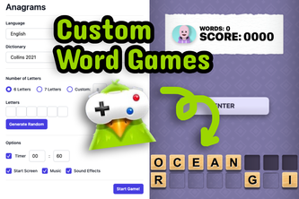Custom Anagrams and Word Hunt
