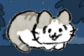 ねこのいるベンチ