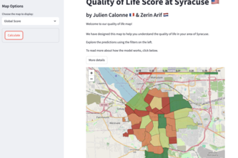 Syracuse Quality of Life Score per Neighborhoods