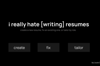 I really hate writing resumes