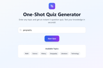 One-Shot Quiz Generator | Devpost