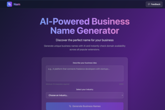 nam – Instant AI Business Naming & Domain Finder