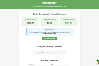 BudgetQuest: Gamified Budget Tracker